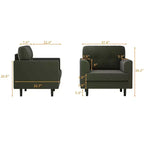Fauteuil d'appoint surdimensionné, Fauteuil de salon rembourré, Fauteuil de canapé individuel, Fauteuil de lecture confortable pour appartement, chambre, bureau