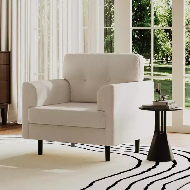 Fauteuil d'appoint surdimensionné, Fauteuil de salon rembourré, Fauteuil de canapé individuel, Fauteuil de lecture confortable pour appartement, chambre, bureau