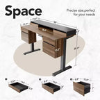 Bureau Debout Électrique Réglable en Hauteur 55 Pouces avec Rangement, Bureau Assis-Debout avec 6 Tiroirs, Poste de Travail Informatique pour Bureau à Domicile avec Support Moniteur