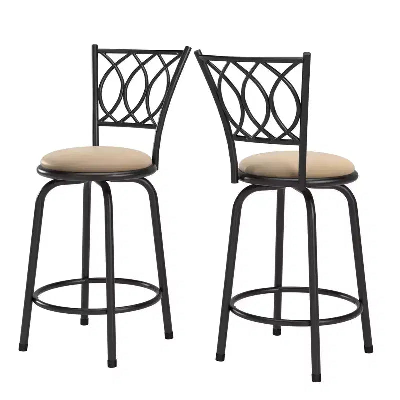 Tabouret de bar Venetta à dossier volute - Lot de 3 - Noir - iNSPIRE Q