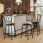 Tabouret de bar Venetta à dossier volute - Lot de 3 - Noir - iNSPIRE Q