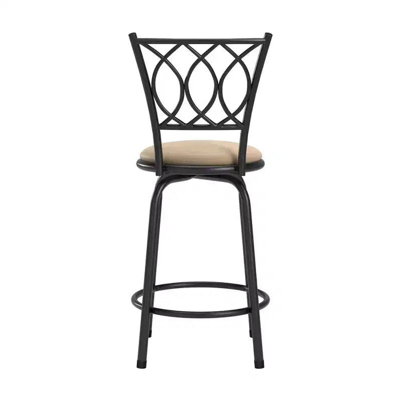Tabouret de bar Venetta à dossier volute - Lot de 3 - Noir - iNSPIRE Q
