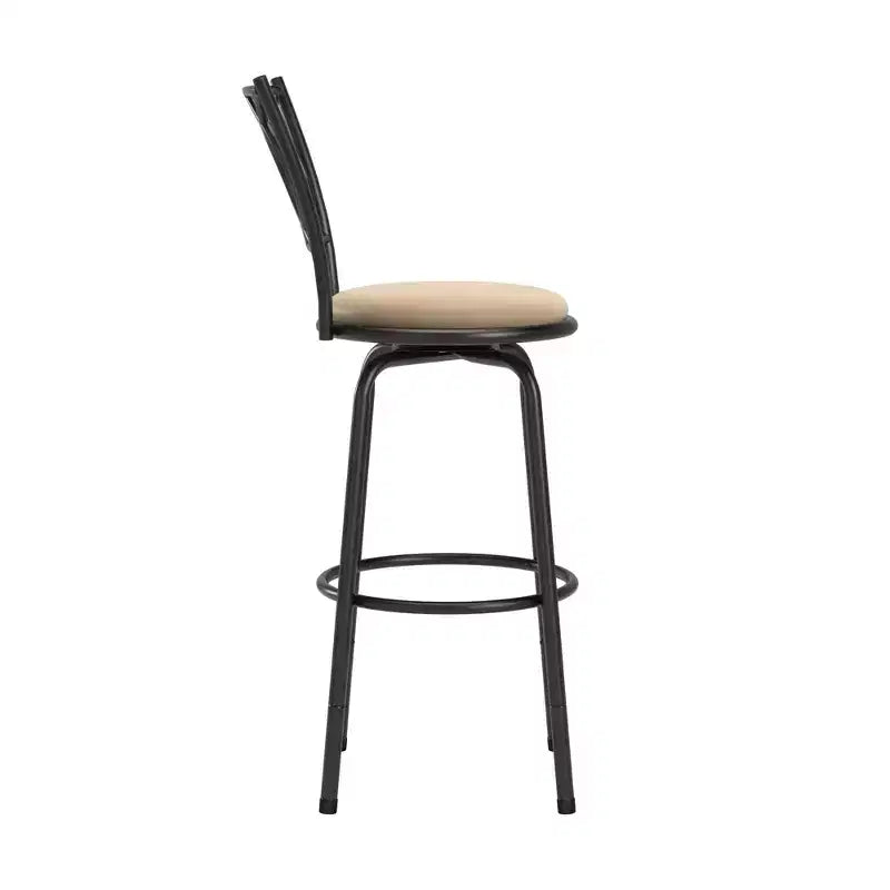 Tabouret de bar Venetta à dossier volute - Lot de 3 - Noir - iNSPIRE Q