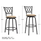 Tabouret de bar Venetta à dossier volute - Lot de 3 - Noir - iNSPIRE Q