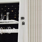JVNOXK Armoire à Bijoux Verticale Rotative à 360° avec Rangement, Armoire à Bijoux Rotative à 360° avec Miroir Pleine Longueur, Armoire de Rangement Verrouillable Blanche