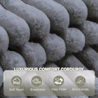 Fauteuil crapaud surdimensionné en velours côtelé - Canapé convertible rembourré d'intérieur Cloud, pouf de rangement, 3 oreillers, lit individuel pour salon