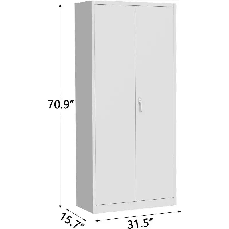 Armoire en acier laminé à froid avec poignées - Armoire à panneaux réglables, acier de 0,6 mm d'épaisseur, meuble en fer, 2 portes, armoire en acier H180xL80xP40CM