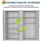 Armoire en acier laminé à froid avec poignées - Armoire à panneaux réglables, acier de 0,6 mm d'épaisseur, meuble en fer, 2 portes, armoire en acier H180xL80xP40CM