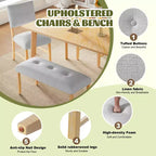 Ensemble de salle à manger rustique de 6 pièces avec table, 4 chaises et banc, pour 6 personnes, montage facile