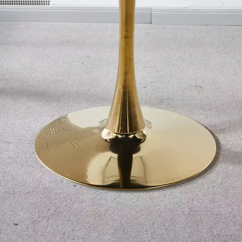 Table de salle à manger Tulip de 31,5 pouces, de style Mid-Century, avec plateau rond en MDF et pieds en métal, pour 2 à 4 personnes