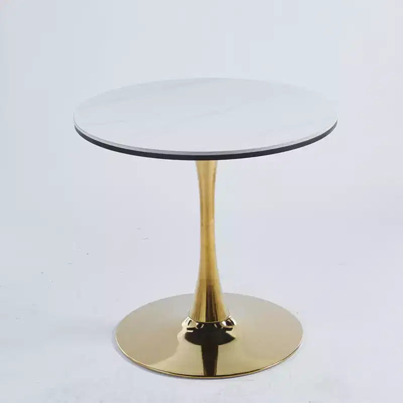 Table de salle à manger Tulip de 31,5 pouces, de style Mid-Century, avec plateau rond en MDF et pieds en métal, pour 2 à 4 personnes