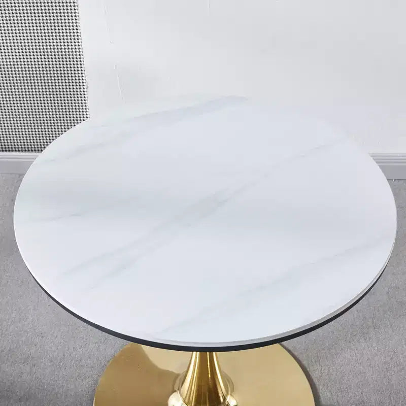 Table de salle à manger Tulip de 31,5 pouces, de style Mid-Century, avec plateau rond en MDF et pieds en métal, pour 2 à 4 personnes