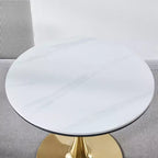 Table de salle à manger Tulip de 31,5 pouces, de style Mid-Century, avec plateau rond en MDF et pieds en métal, pour 2 à 4 personnes