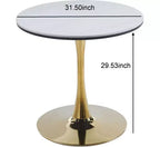 Table de salle à manger Tulip de 31,5 pouces, de style Mid-Century, avec plateau rond en MDF et pieds en métal, pour 2 à 4 personnes