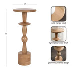 Table d'appoint Kate and Laurel Avenal, 9x9x22, Naturel
