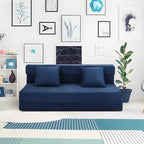 Folding sofa bed with pillows, convertible memory foam sofa bed, modern Japanese-style floor sofa, living room/home office leisure bed.