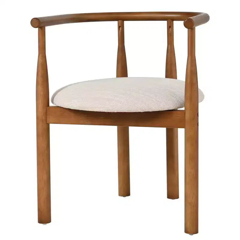 Chaises de salle à manger GDFStudio Katya de style moderne du milieu du siècle en bois d'hévéa avec dossier incurvé (lot de 2)