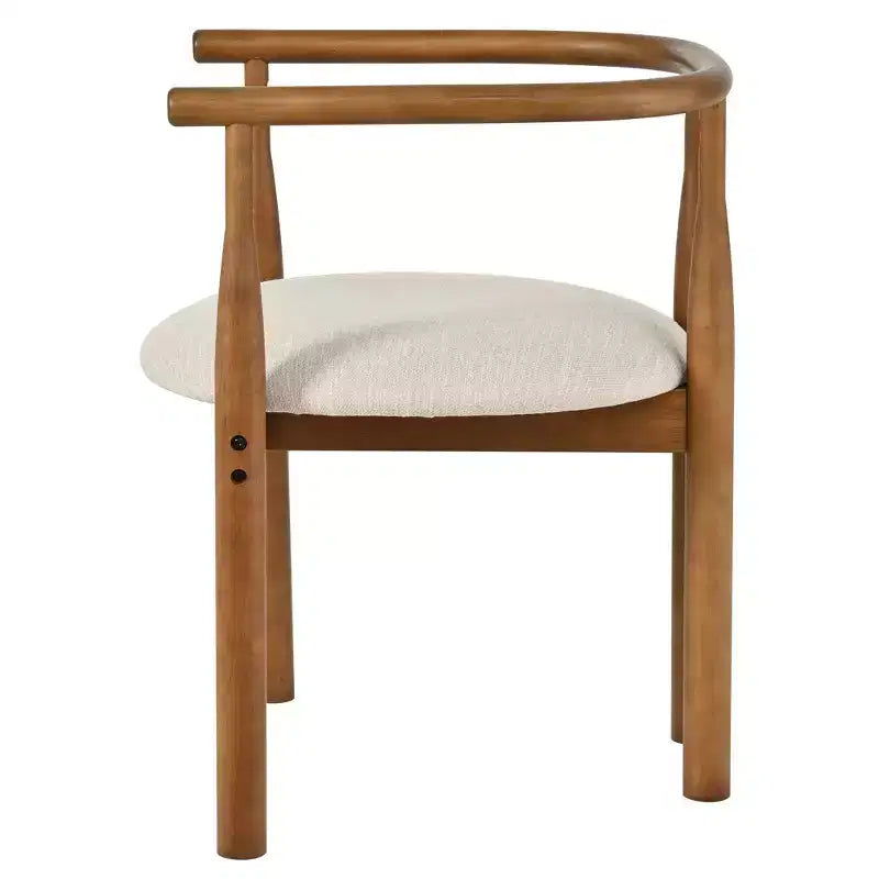 Chaises de salle à manger GDFStudio Katya de style moderne du milieu du siècle en bois d'hévéa avec dossier incurvé (lot de 2)