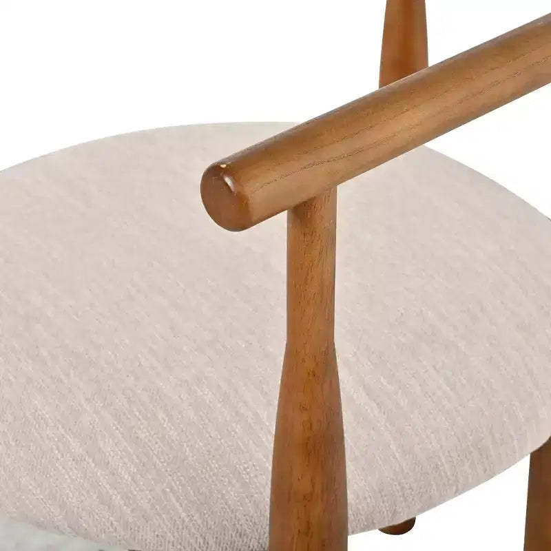 Chaises de salle à manger GDFStudio Katya de style moderne du milieu du siècle en bois d'hévéa avec dossier incurvé (lot de 2)