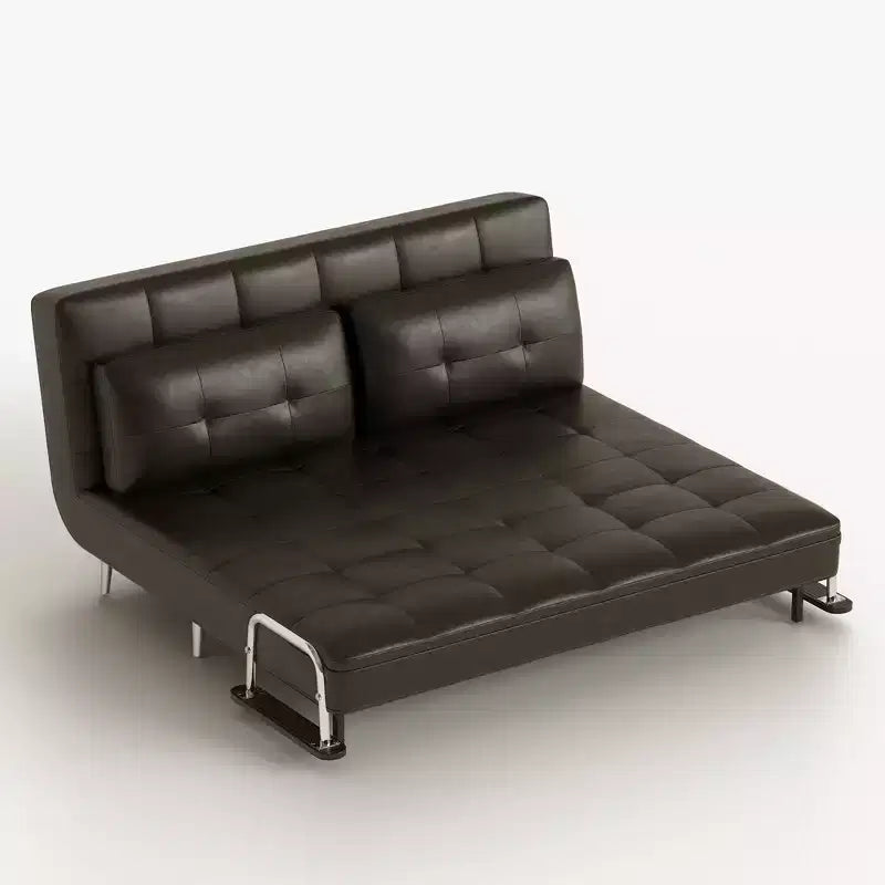 Canapé-lit convertible mi-siècle moderne Gaoyangjiaju en similicuir cognac de 70,86 po avec mousse haute densité et pieds de soutien cachés