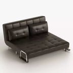 Canapé-lit convertible mi-siècle moderne Gaoyangjiaju en similicuir cognac de 70,86 po avec mousse haute densité et pieds de soutien cachés