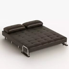 Canapé-lit convertible mi-siècle moderne Gaoyangjiaju en similicuir cognac de 70,86 po avec mousse haute densité et pieds de soutien cachés