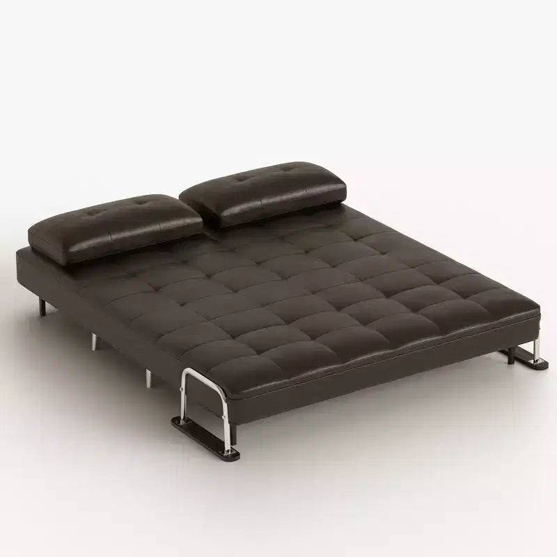 Canapé-lit convertible mi-siècle moderne Gaoyangjiaju en similicuir cognac de 70,86 po avec mousse haute densité et pieds de soutien cachés