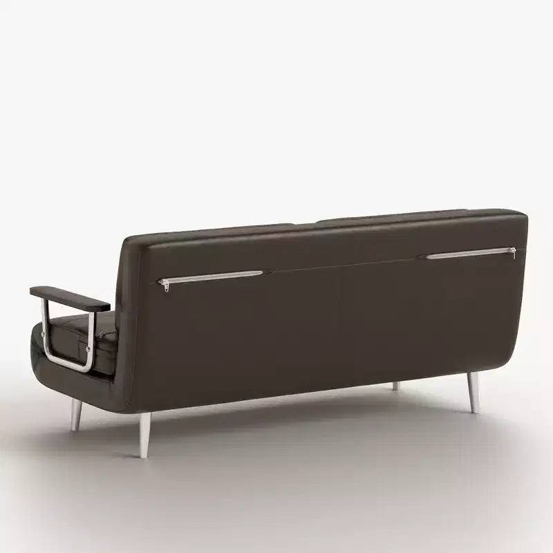 Canapé-lit convertible mi-siècle moderne Gaoyangjiaju en similicuir cognac de 70,86 po avec mousse haute densité et pieds de soutien cachés
