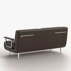 Canapé-lit convertible mi-siècle moderne Gaoyangjiaju en similicuir cognac de 70,86 po avec mousse haute densité et pieds de soutien cachés