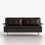 70.86 in. Mid Century Modern Cognac Faux Leather Convertible Sofa Bed with High Density Foam and Hidden Support Legs Gaoyangjiaju