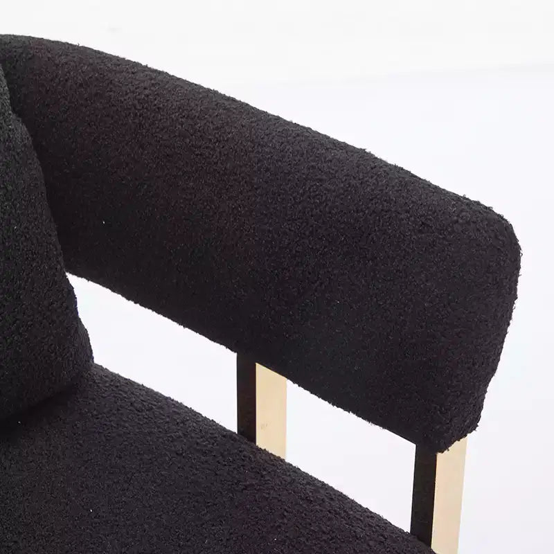 Lot de 2 fauteuils d'appoint modernes rembourrés avec pieds en métal doré pour salon, chambre ou bureau