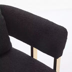 Lot de 2 fauteuils d'appoint modernes rembourrés avec pieds en métal doré pour salon, chambre ou bureau