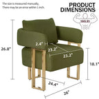 Lot de 2 fauteuils d'appoint modernes rembourrés avec pieds en métal doré pour salon, chambre ou bureau