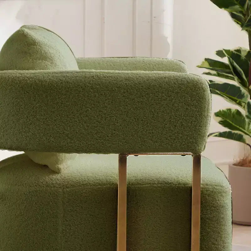 Lot de 2 fauteuils d'appoint modernes rembourrés avec pieds en métal doré pour salon, chambre ou bureau