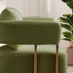 Lot de 2 fauteuils d'appoint modernes rembourrés avec pieds en métal doré pour salon, chambre ou bureau