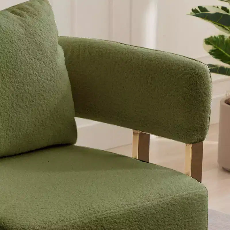 Lot de 2 fauteuils d'appoint modernes rembourrés avec pieds en métal doré pour salon, chambre ou bureau