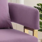 Lot de 2 fauteuils d'appoint modernes rembourrés avec pieds en métal doré pour salon, chambre ou bureau