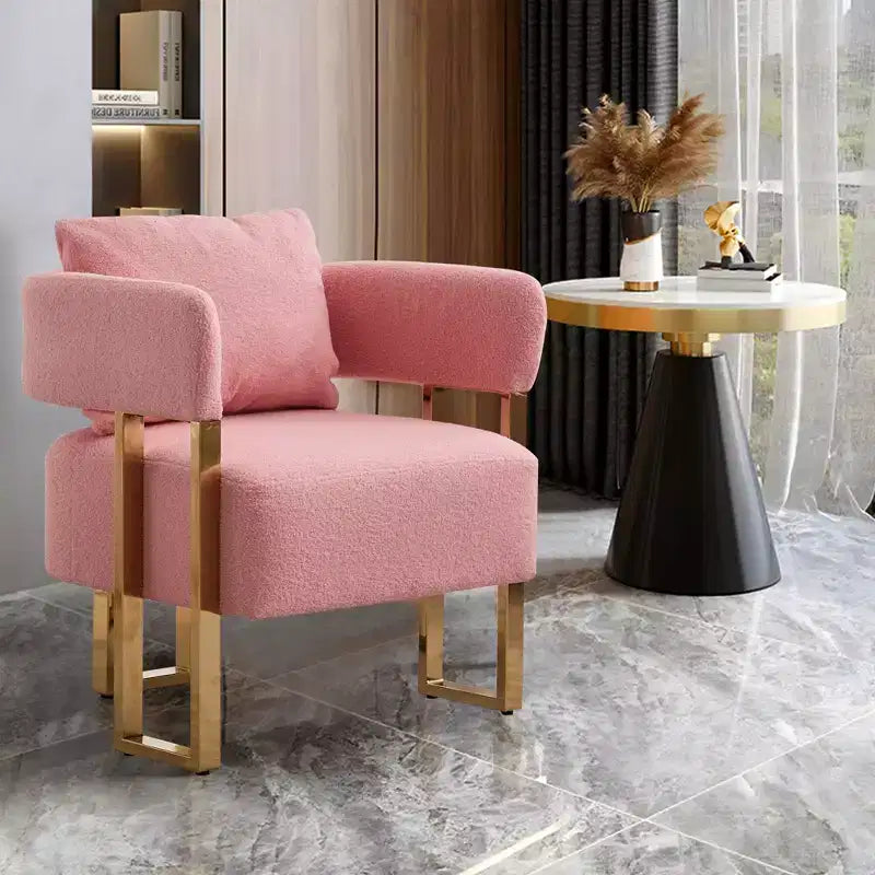 Lot de 2 fauteuils d'appoint modernes rembourrés avec pieds en métal doré pour salon, chambre ou bureau