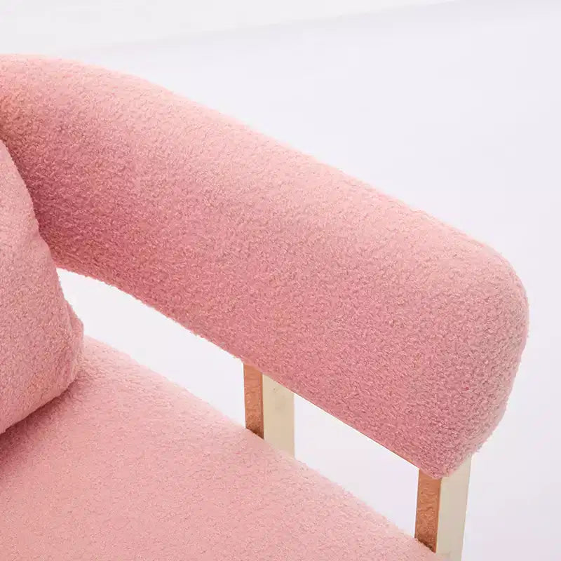 Lot de 2 fauteuils d'appoint modernes rembourrés avec pieds en métal doré pour salon, chambre ou bureau