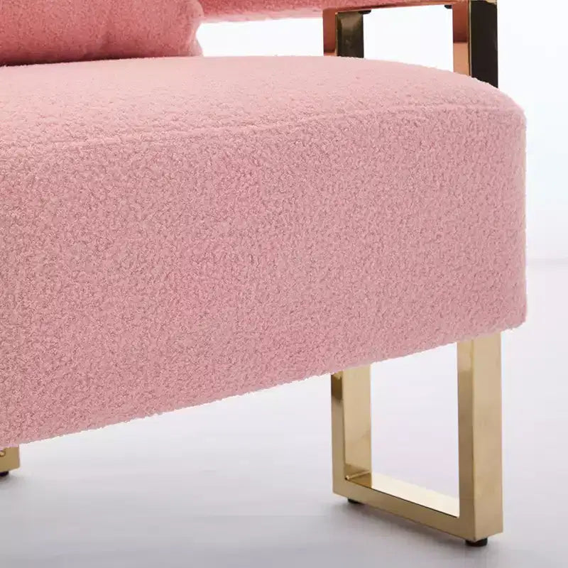 Lot de 2 fauteuils d'appoint modernes rembourrés avec pieds en métal doré pour salon, chambre ou bureau