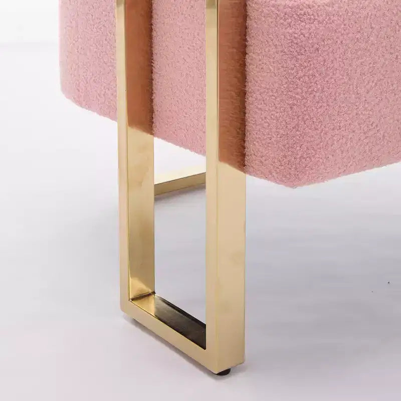 Lot de 2 fauteuils d'appoint modernes rembourrés avec pieds en métal doré pour salon, chambre ou bureau