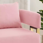 Lot de 2 fauteuils d'appoint modernes rembourrés avec pieds en métal doré pour salon, chambre ou bureau