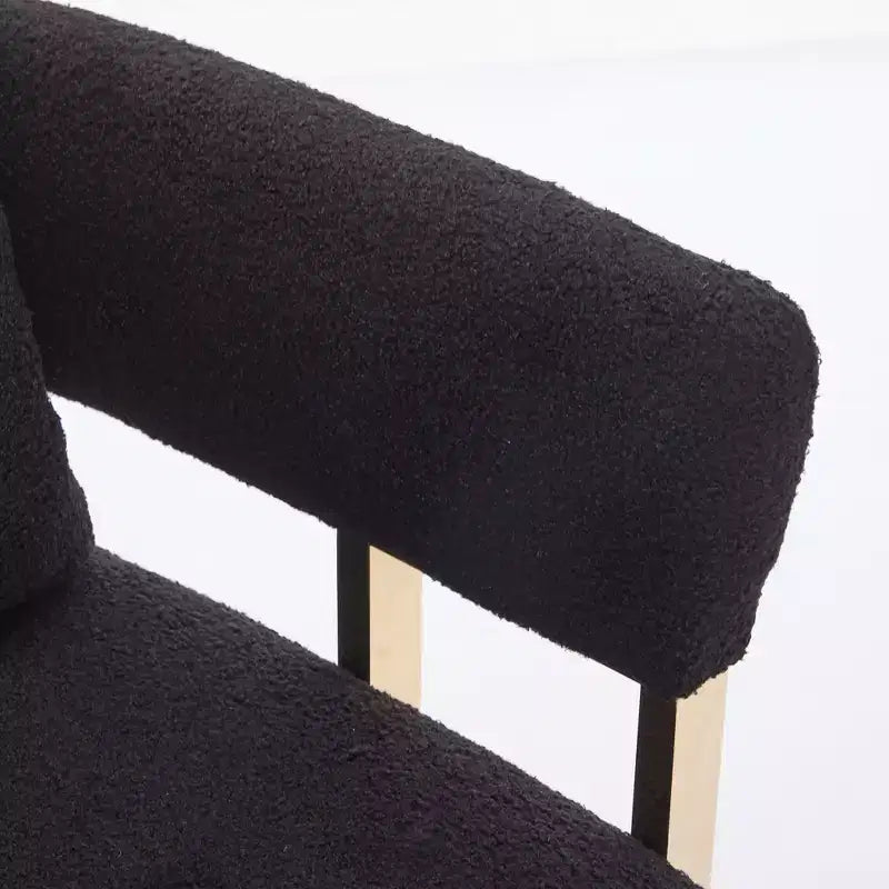 Lot de 2 fauteuils d'appoint modernes rembourrés avec pieds en métal doré pour salon, chambre ou bureau
