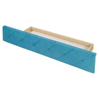 Lit Plateforme Rembourré en Velours Luxystar Queen avec Tête de Lit Ailée, 1 Grand Tiroir et 2 Bancs de Rangement Latéraux
