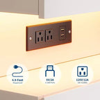 Table de chevet avec lumière contrôlée par application, table de chevet moderne avec station de charge, table d'appoint à 3 tiroirs, table de nuit pour chambre à coucher