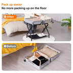 Porte-bagages Narwey, lot de 2, support de valise pliable en acier avec étagère de rangement pour chambre à coucher, hôtel, cadre pliable en acier