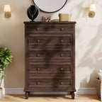 Commode Vintage à 6 Tiroirs avec Pieds Coniques, Grande Commode en Bois pour Chambre, Salon, Entrée, Finition Bois Vieilli