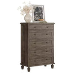 Commode Vintage à 6 Tiroirs avec Pieds Coniques, Grande Commode en Bois pour Chambre, Salon, Entrée, Finition Bois Vieilli