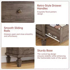 Commode Vintage à 6 Tiroirs avec Pieds Coniques, Grande Commode en Bois pour Chambre, Salon, Entrée, Finition Bois Vieilli
