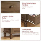 Commode Vintage à 6 Tiroirs avec Pieds Coniques, Grande Commode en Bois pour Chambre, Salon, Entrée, Finition Bois Vieilli